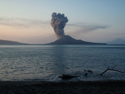 Krakatau - Viewing Eruption from the Beach