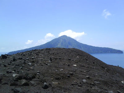 Krakatau - Rakata Island can be seen from first level